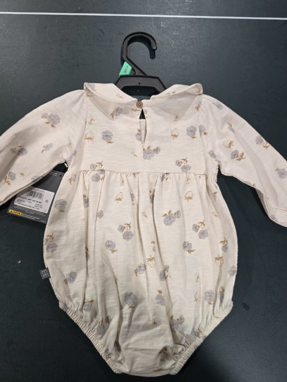 NWT Modern Moments by Gerber Floral Smocked Bubble Romper 6-9 M Peter Pan Collar - Picture 3 of 3